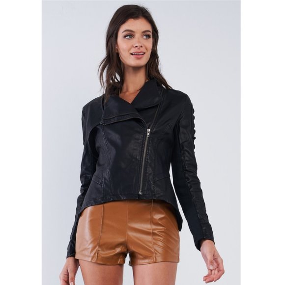 Rope Detail Sleeve Moto Jacket NWT - Picture 2 of 3